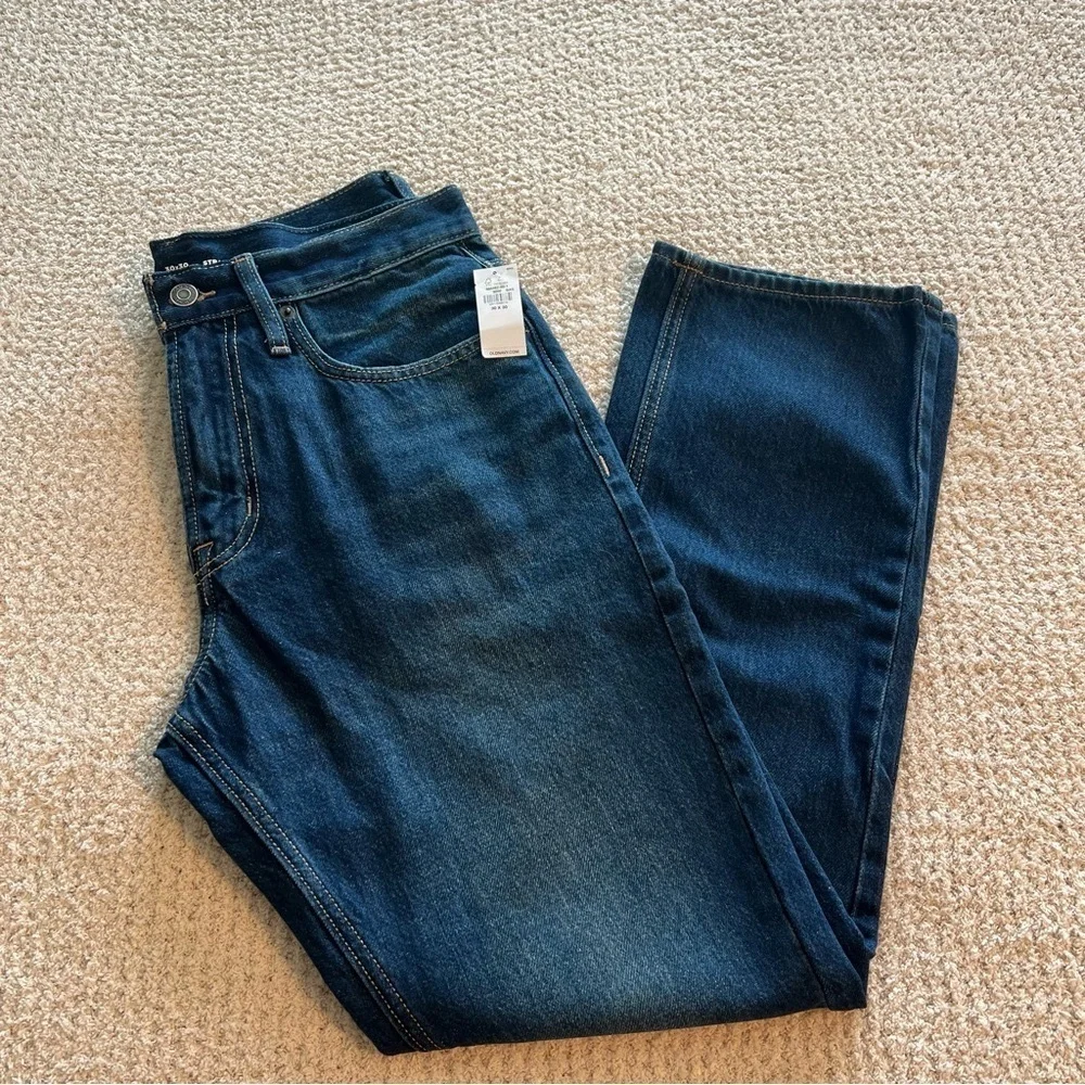 NWT Old Navy Blue Straight Jeans Classic Style Size 30/30